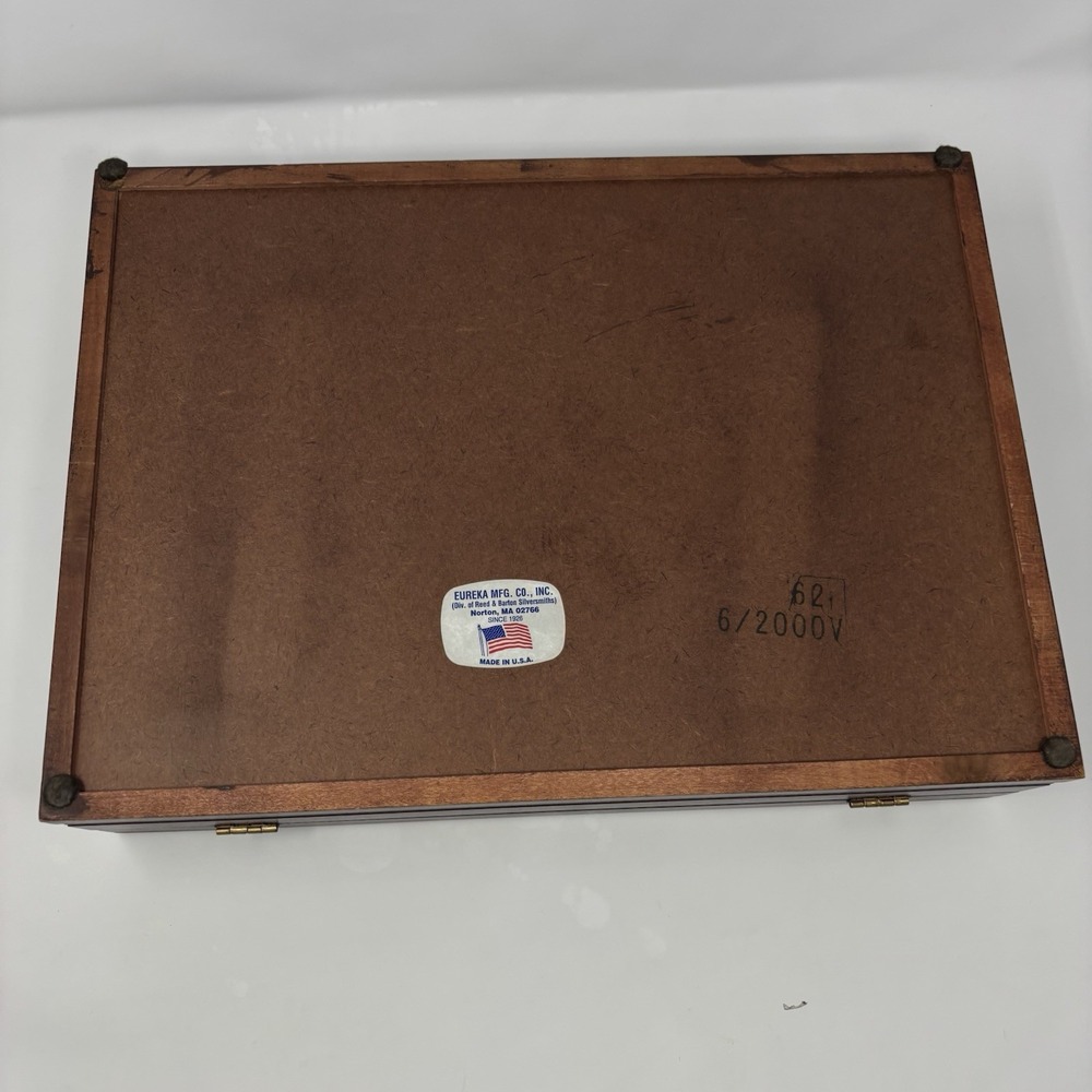 VTG Reed & Barton Anti-Tarnish Eureka Wooden Silverware Flatware Storage Box - Picture 8 of 15